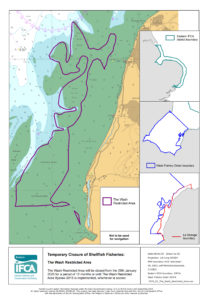 Chart showing the closed area of the The Wash Restricted Area